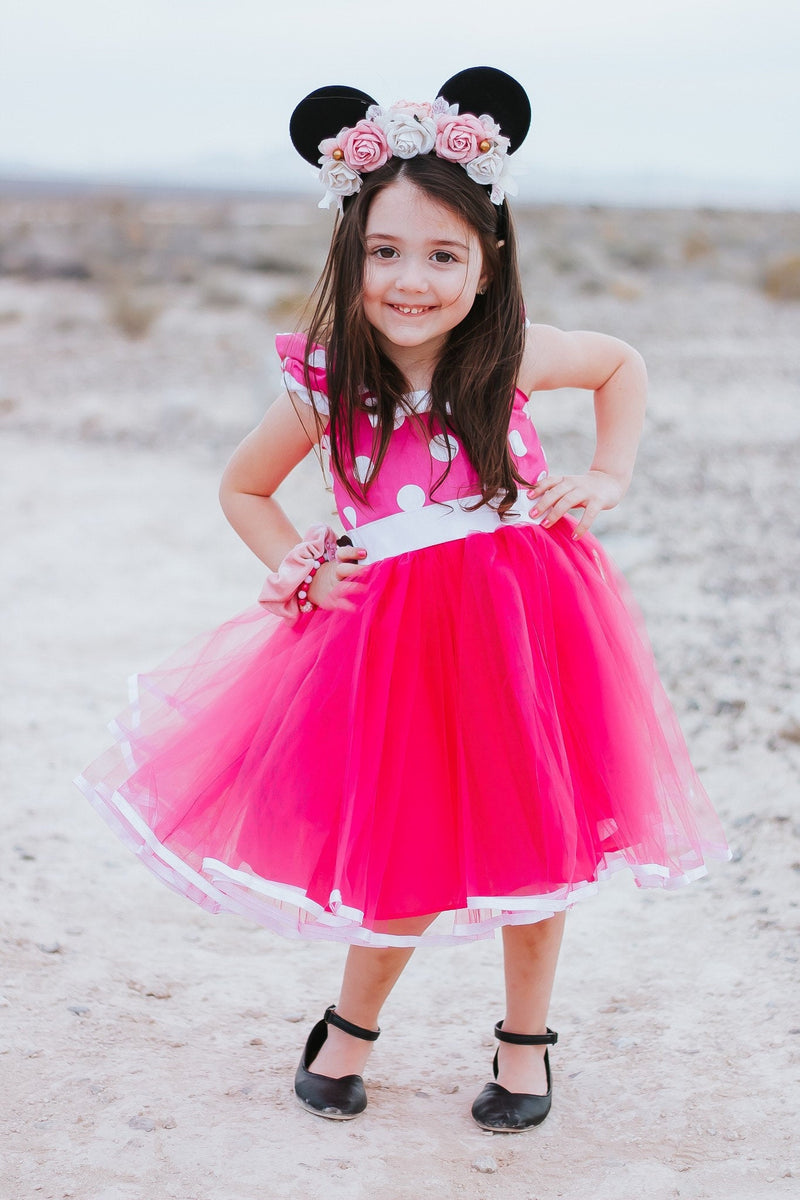 pink and white minnie mouse dress Pink & White Minnie Mouse Tulle Dress: Birthday Costume
