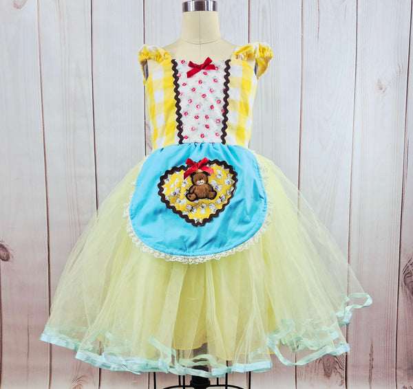 Goldilocks Costume dress for girls and toddlers in Yellow Gingham – LoverDovers