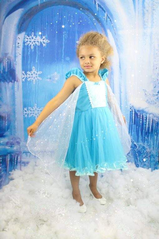 Elsa dress with tutu and Sparkle Cape