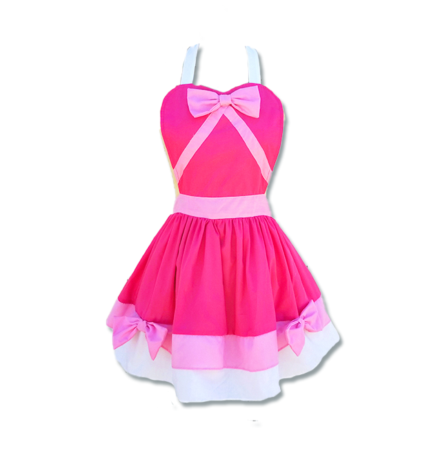 pink apron dress Vintage Berry Cherry Pinafore Apron - 100% Cotton Dress Style