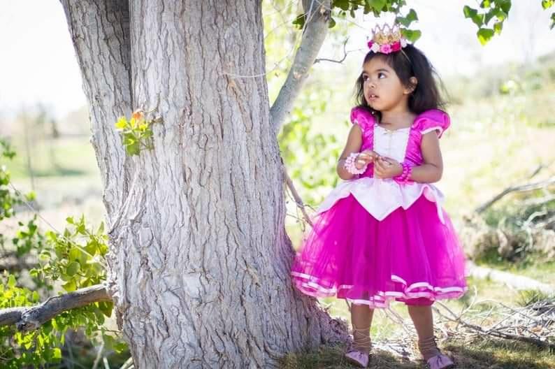 Sleeping Beauty dress made in pretty satin jacquard with tutu – LoverDovers