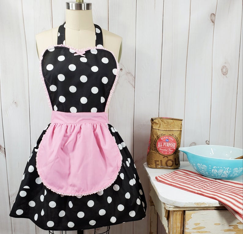 Big Polka Dot Apron with Pink Accents – LoverDovers