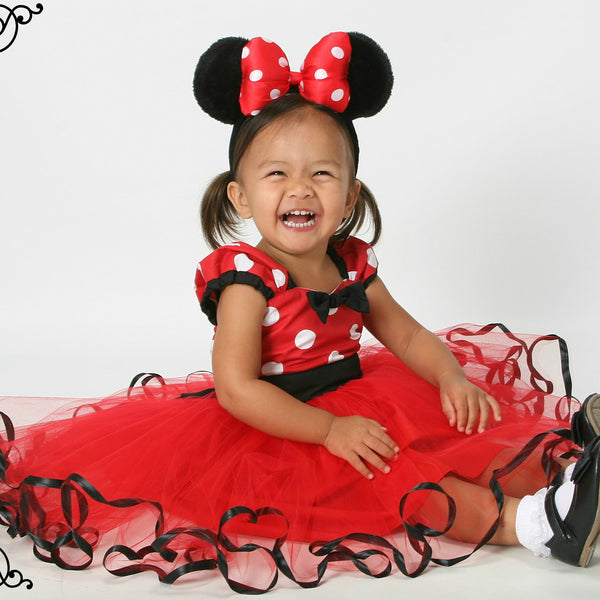 MINNIE MOUSE dress in Red with Black Trimming – LoverDovers