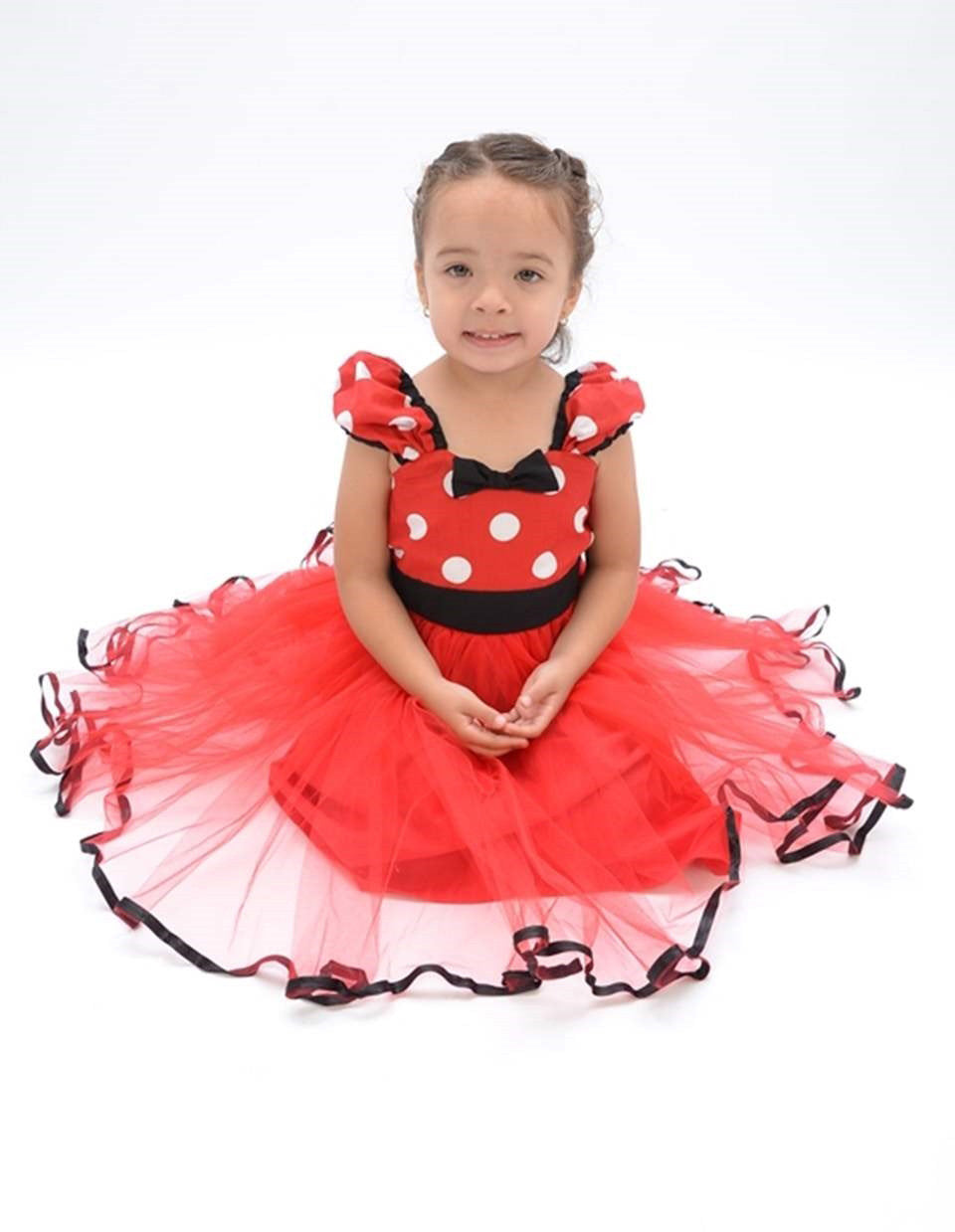 open lace back dress MINNIE MOUSE dress in Red with Black Trimming – LoverDovers