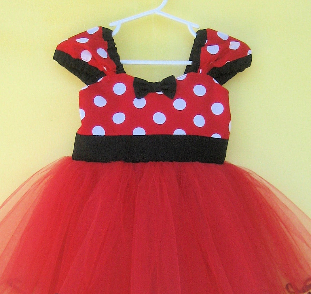 MINNIE MOUSE dress in Red with Black Trimming – LoverDovers